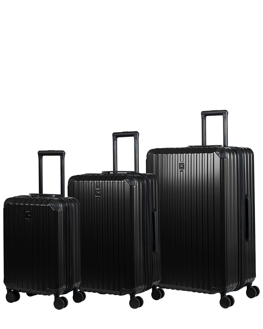Champs Element 3pc Expandable Luggage Set In Black