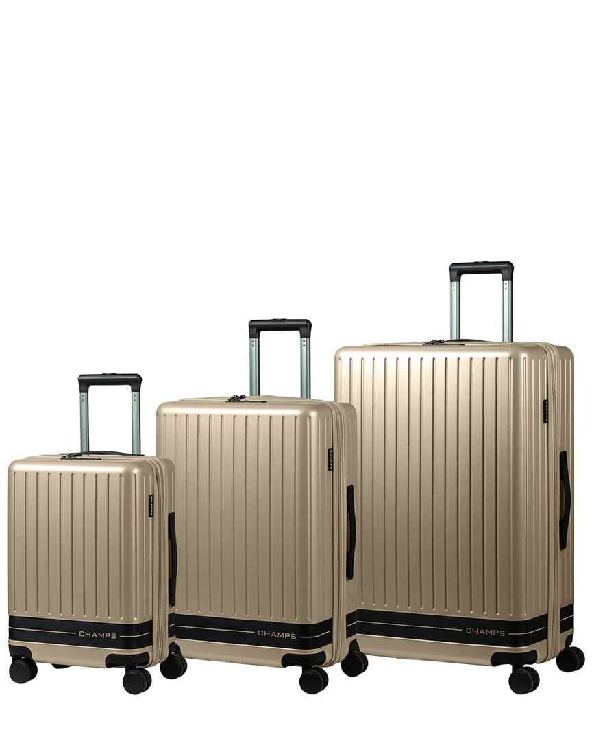 Champs Fresh Ii 3pc Expandable Luggage Set In Brown