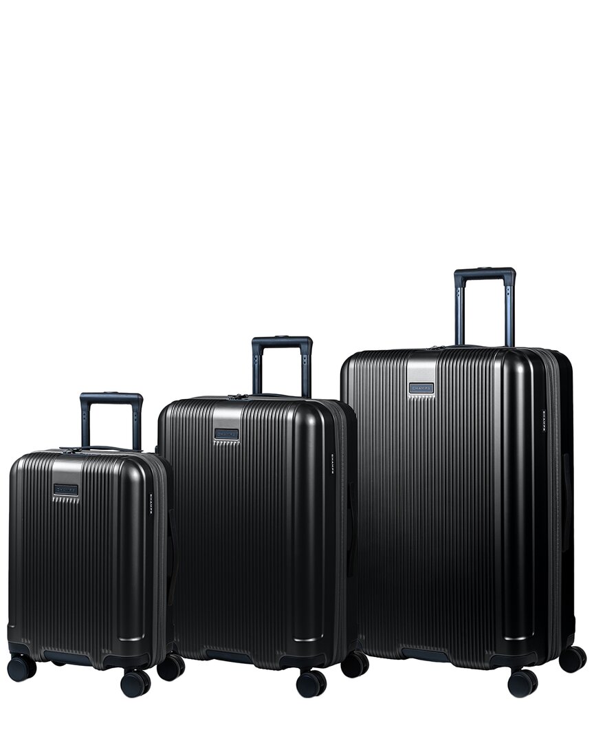 Champs Marquis 3pc Expandable Luggage Set In Black