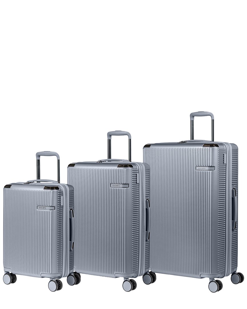 Champs Legacy 3pc Expandable Luggage Set In Silver