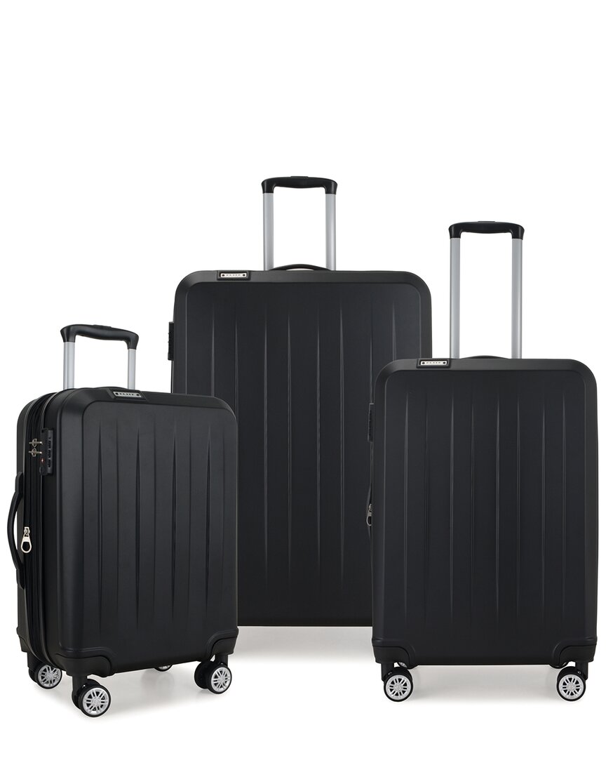 Traveler's Choice Elite Luggage Dori Expandable 3pc Luggage Set In Black