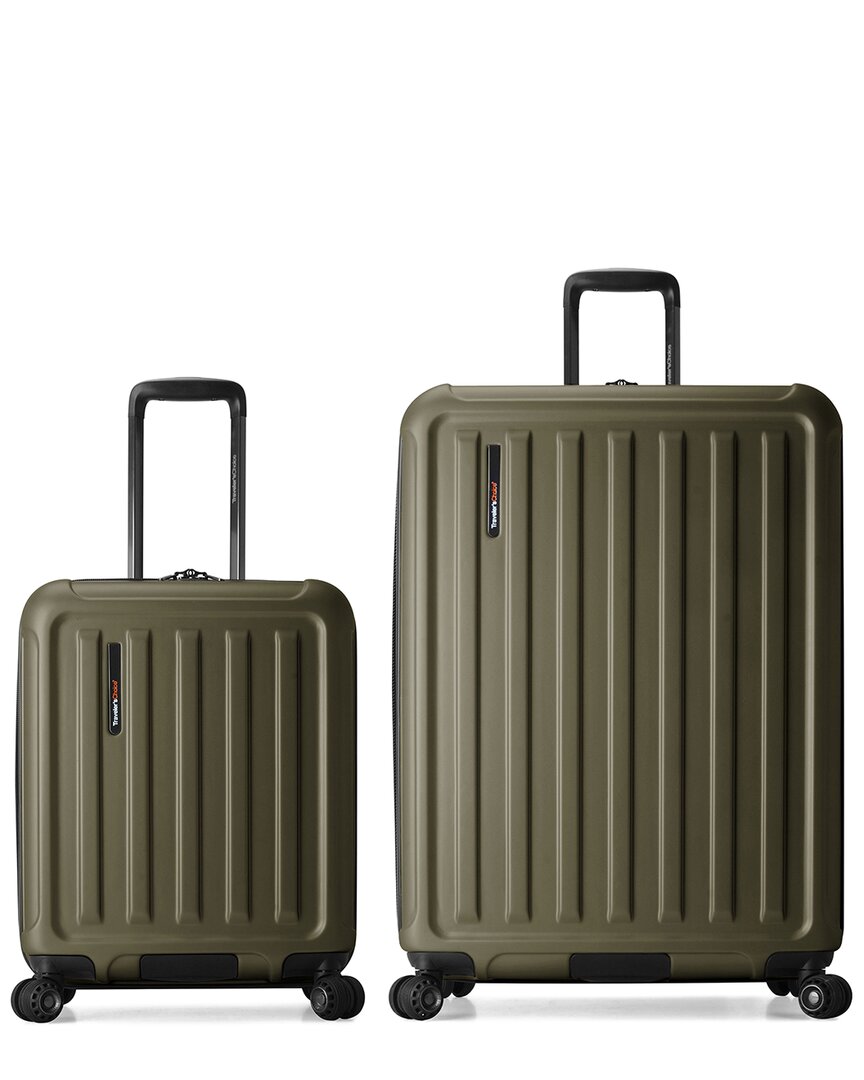 Traveler's Choice The Art Of Travel Expandable 2pc Luggage Set In Brown