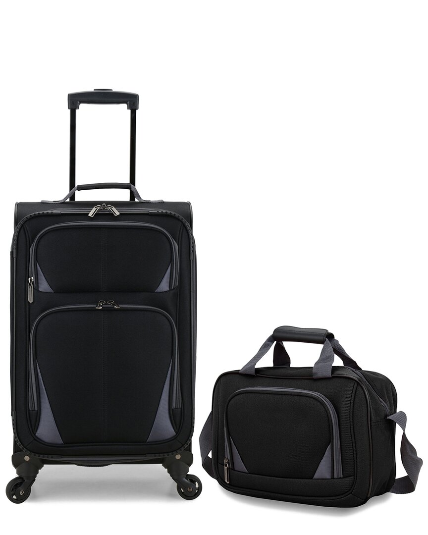 Traveler's Choice Us Traveler Forza Expandable 2pc Luggage Set In Black