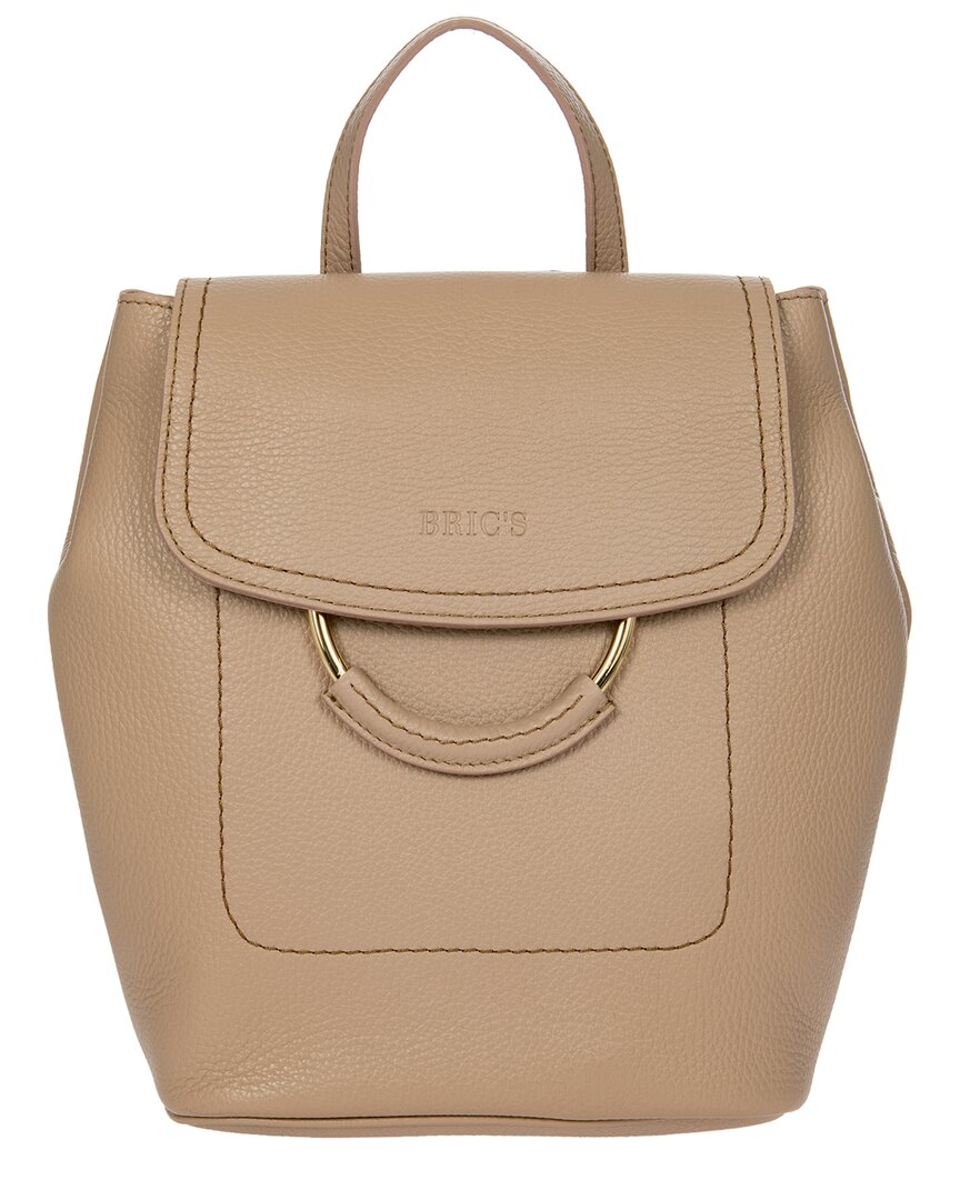 Bric's Gondola Tiglio Leather Backpack In Neutral
