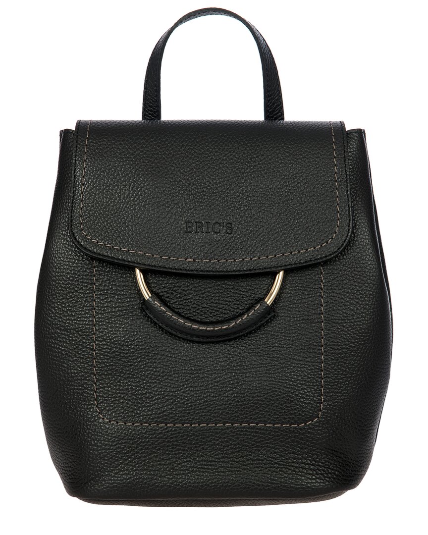 Bric's Gondola Tiglio Leather Backpack In Black