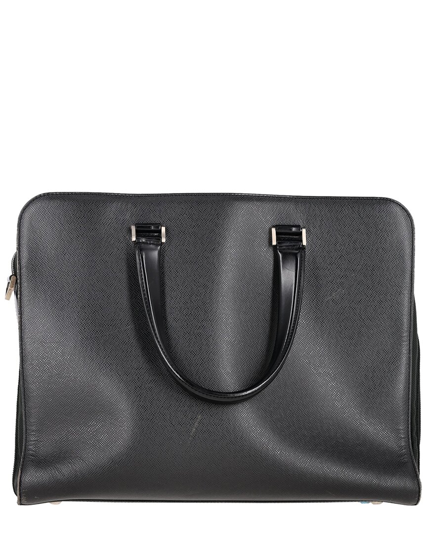 Pre-owned Louis Vuitton Black Leather Nevski Briefcase (authentic Pre-loved)