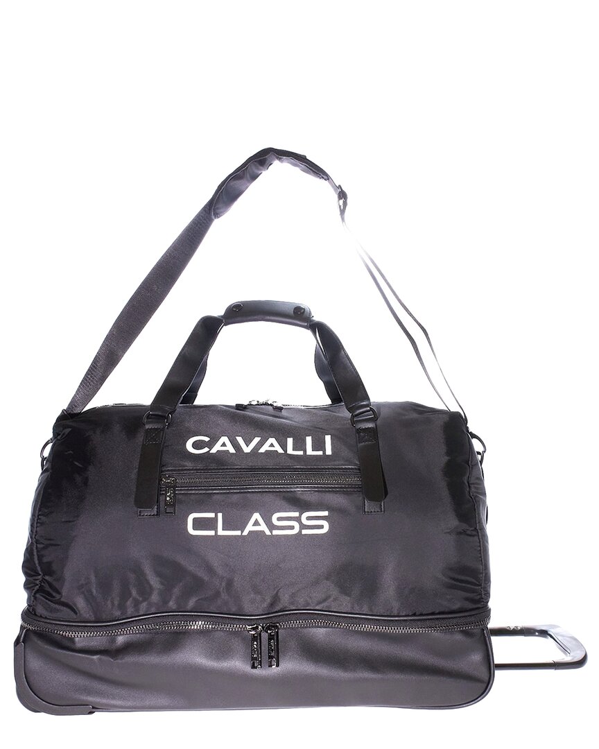 Cavalli Class Casual Rolling Duffel Bag In Black