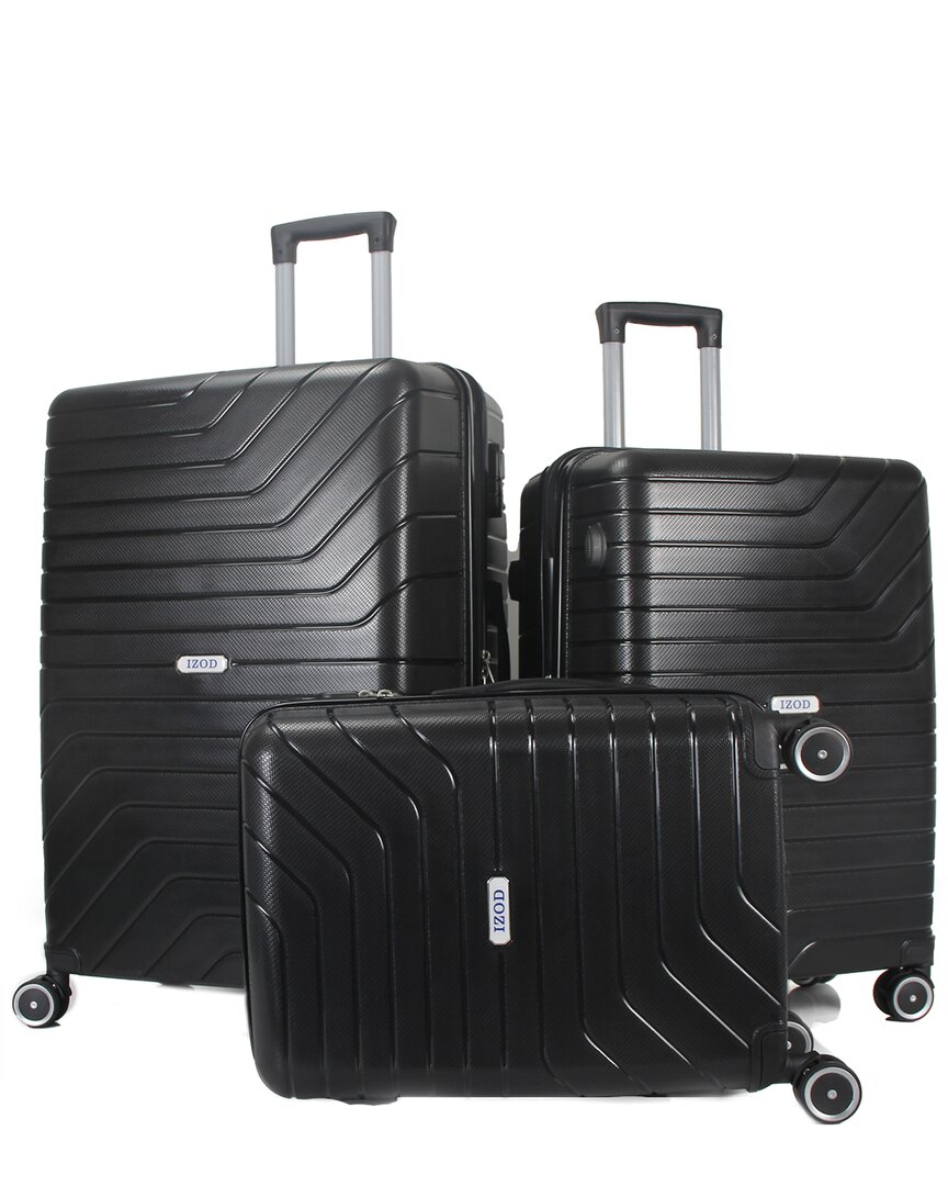 Izod Celina Designer 3pc Luggage Set In Black