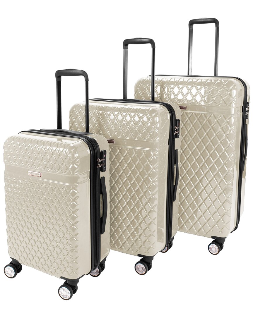 Kathy Ireland Yasmine 3pc Hardside Luggage Set In Neutral
