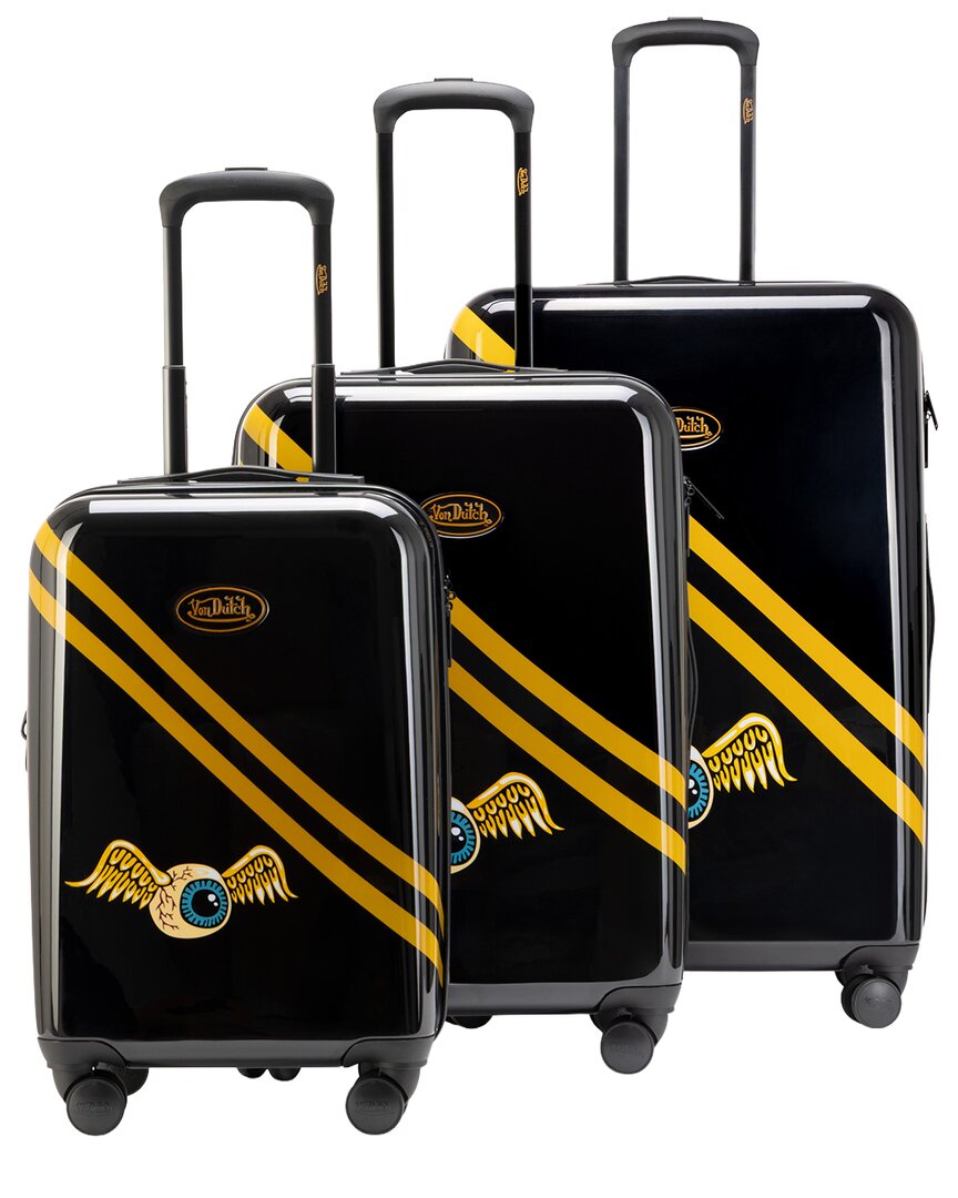 Von Dutch Rolling Striker 3pc Expandable Hardside Spinner Luggage Set