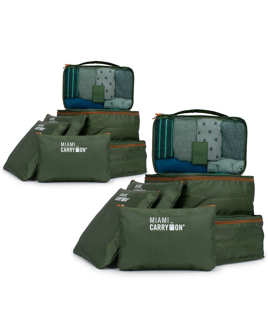 Miami Carryon Collins 12-piece Packing Cube Set In Green