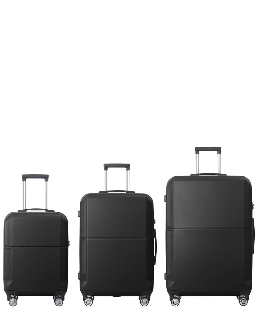 4 Supply 3pc Premium Abs Luggage Set With Multi-position Handle
