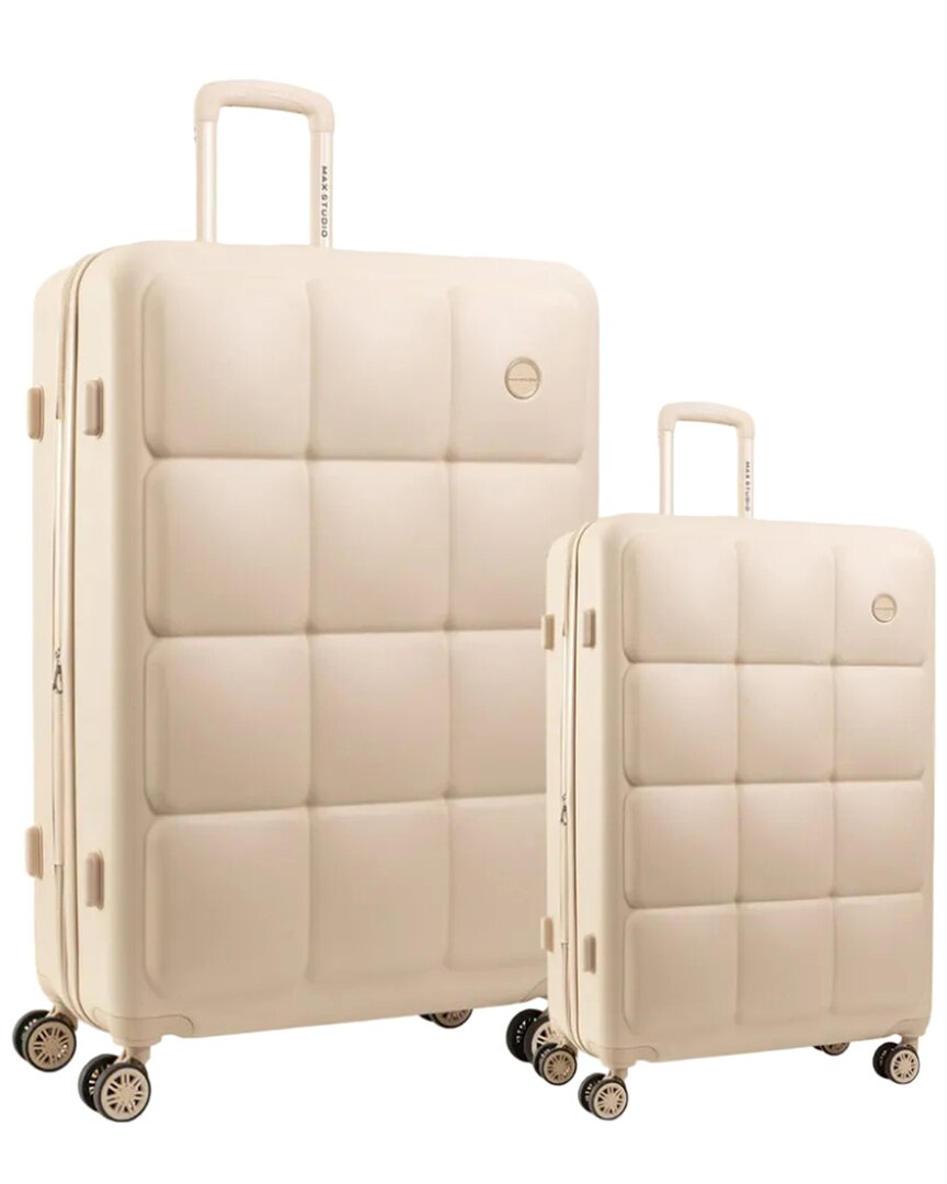 Max Studio The Square Embossed Abs 2pc Hard-sided Luggage Set In Multi