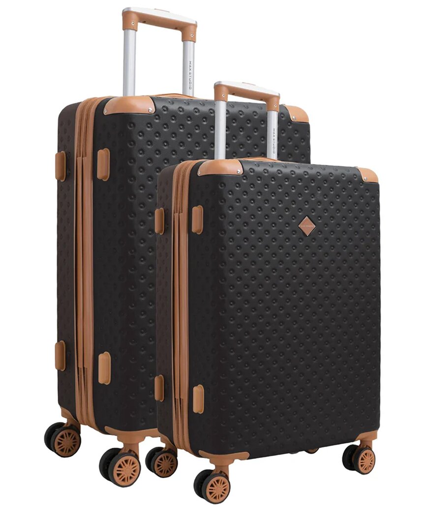 Max Studio Tufted Abs 2pc Hard-sided Luggage Set In Black