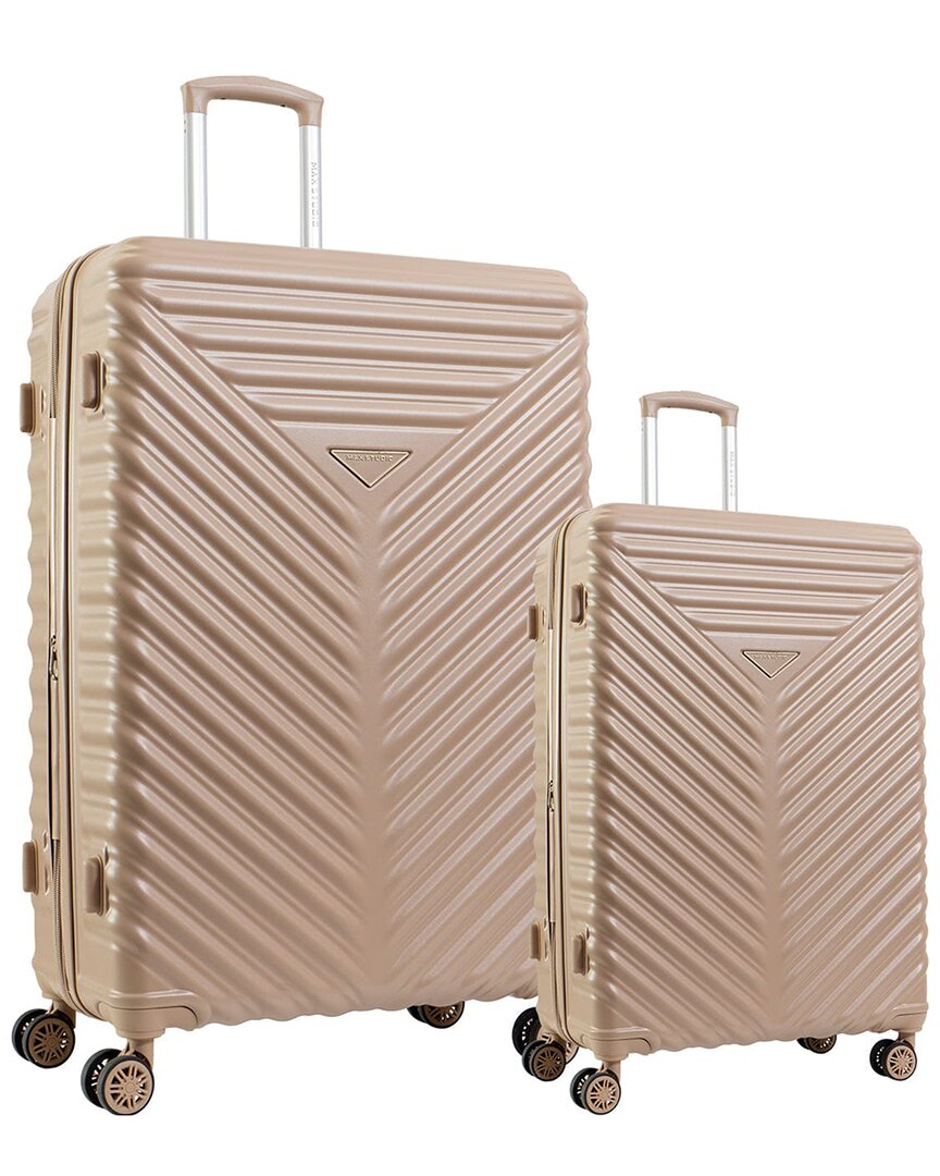 Max Studio The Auckland Abs 2pc Hard-sided Luggage Set In Pink