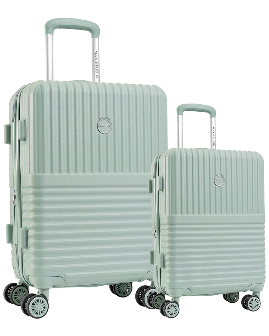 Max Studio The Odessa Abs 2pc Hard-sided Luggage Set In Green