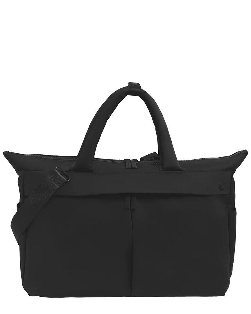 Max Studio The Sylvia 21in Twill Nylon Double Handle Weekender Duffle In Black
