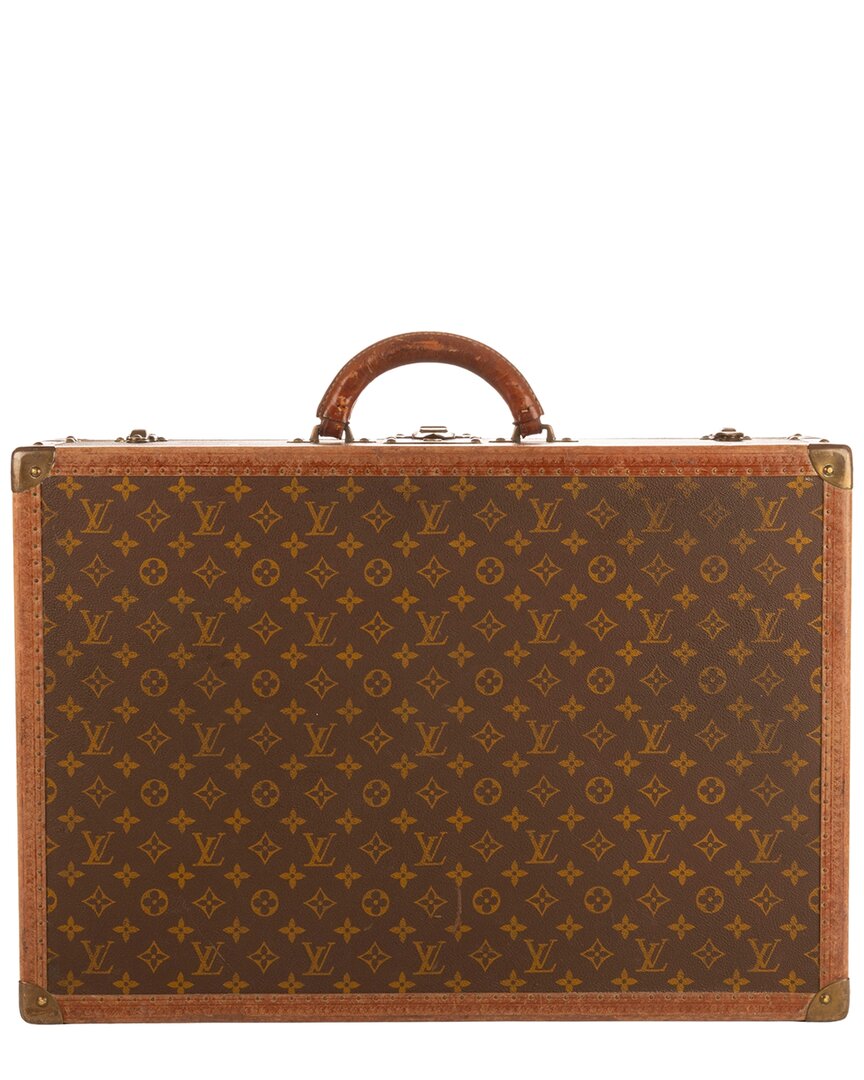 Pre-owned Louis Vuitton Brown Monogram Canvas Alzer Trunk 60 (authentic Pre-loved)