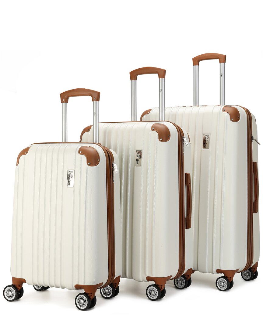 Miami Carryon Collins 3pc Expandable Retro Spinner In White