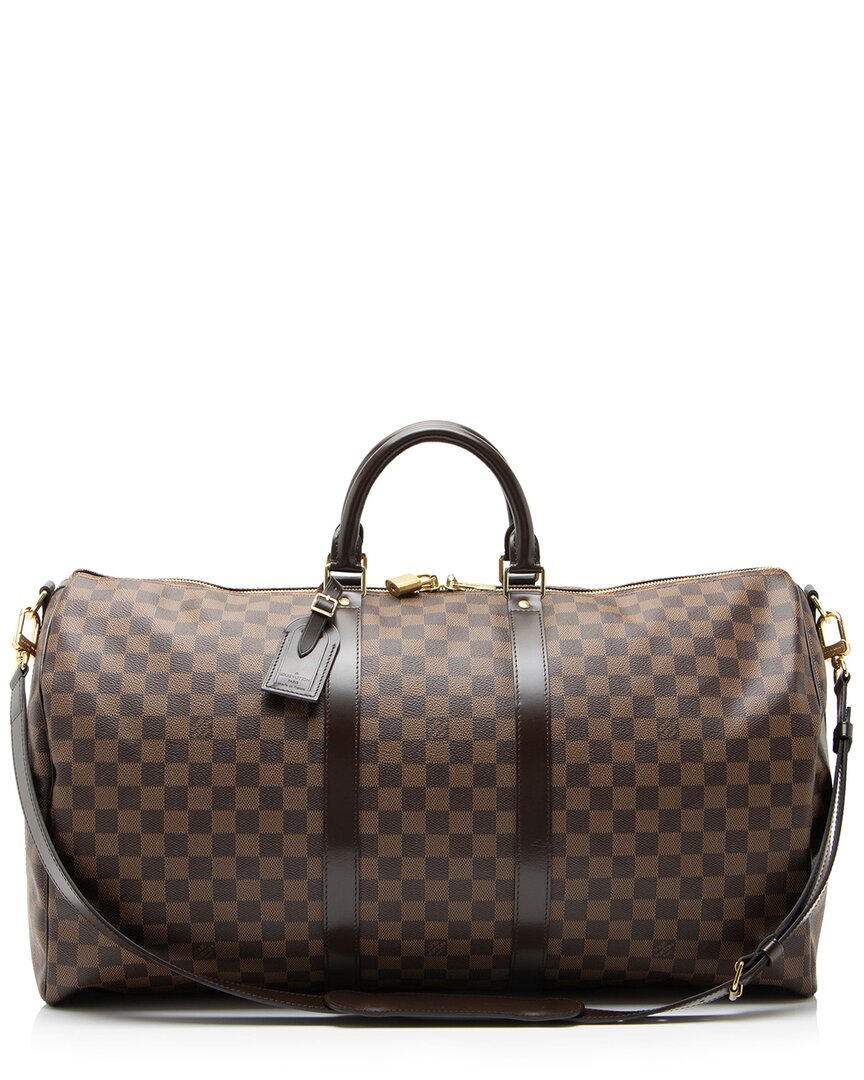 Pre-owned Louis Vuitton Brown Damier Ebene Keepall Bandouliere 55 Duffle (authentic Pre-  Loved)