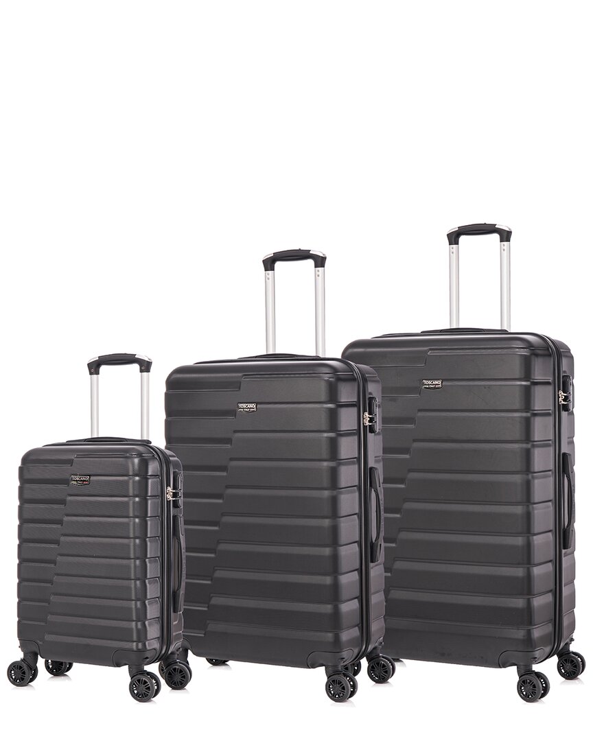 Toscano Opportuna 3pc Expandable Luggage Set In Black
