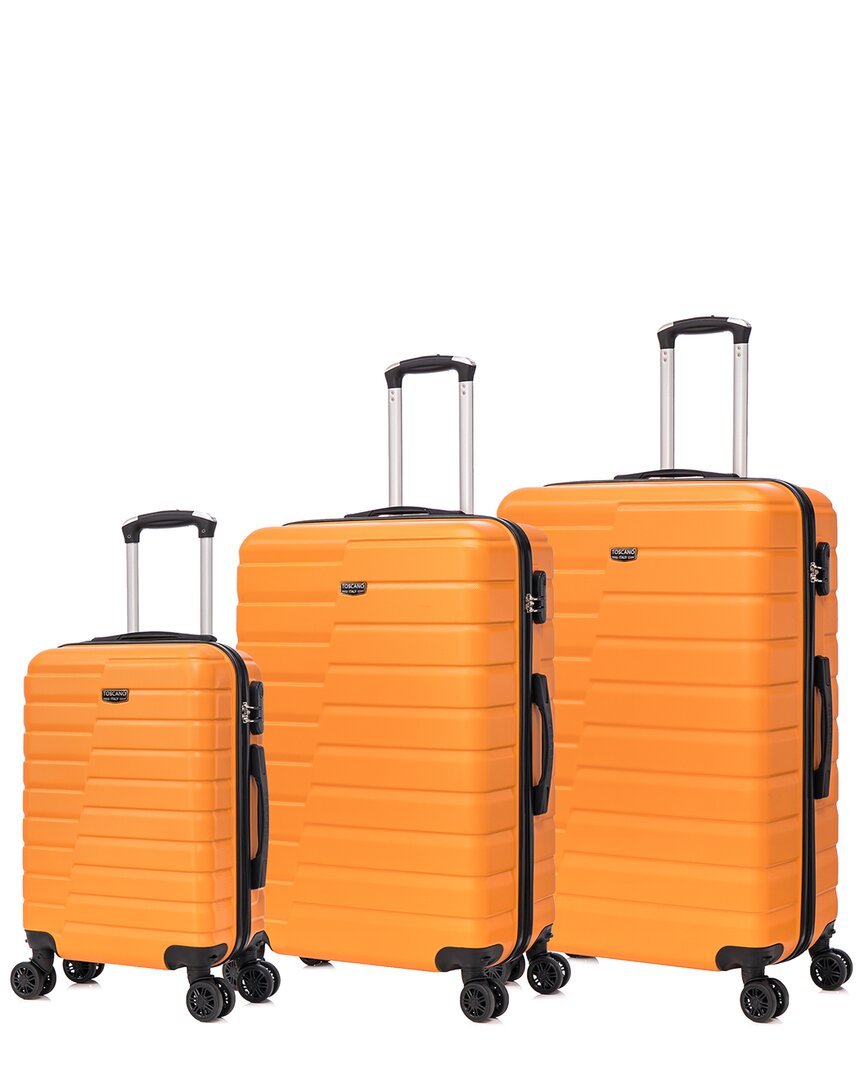 Toscano Opportuna 3pc Expandable Luggage Set In Orange