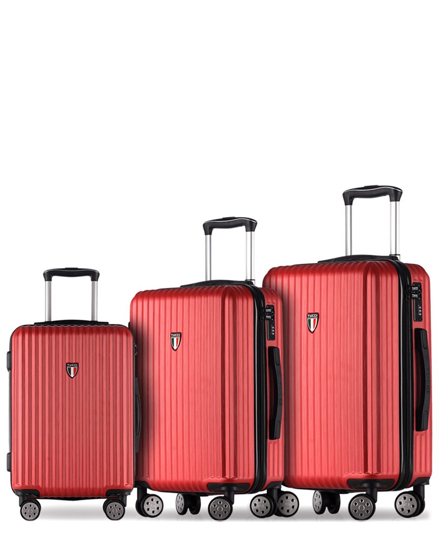 Tucci Banda 3pc Luggage Set In Red