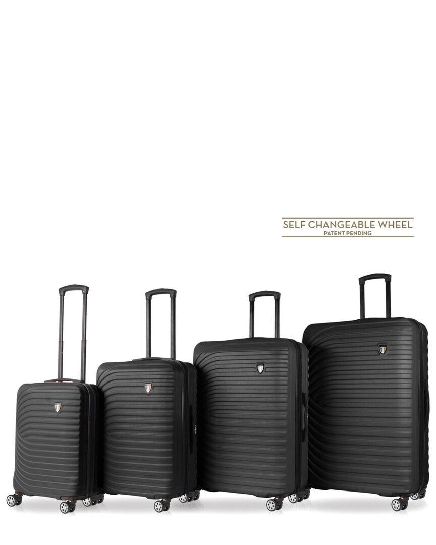 Tucci Mazzafiato 4pc Expandable Luggage Set In Black