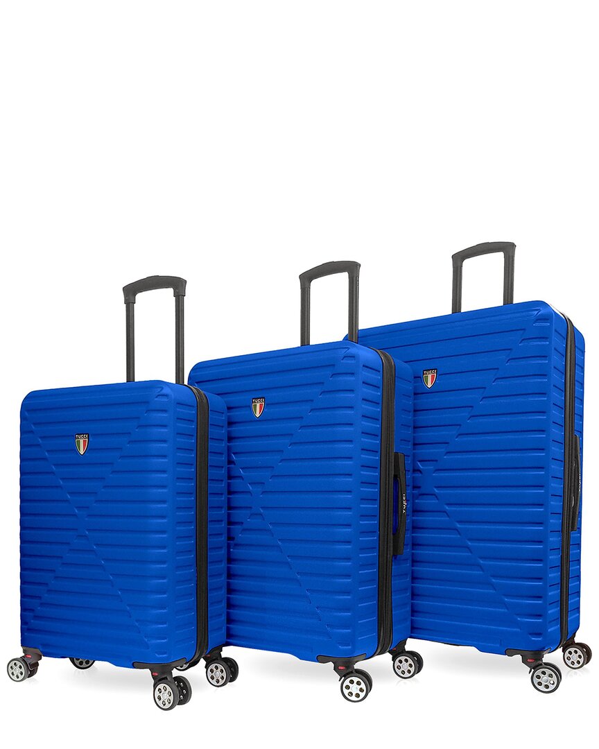 Tucci Black Label Carina 3pc Expandable Luggage Set In Blue