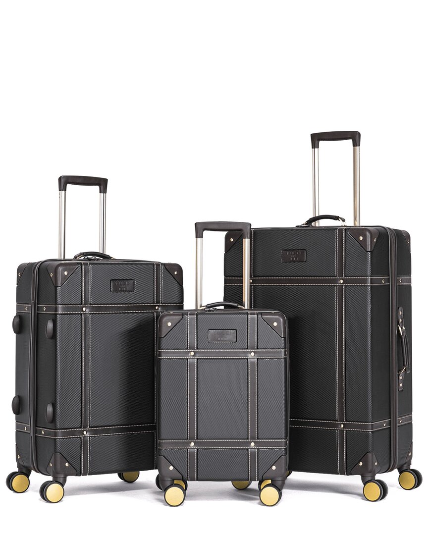 Tucci Legato 3pc Luggage Set In Black