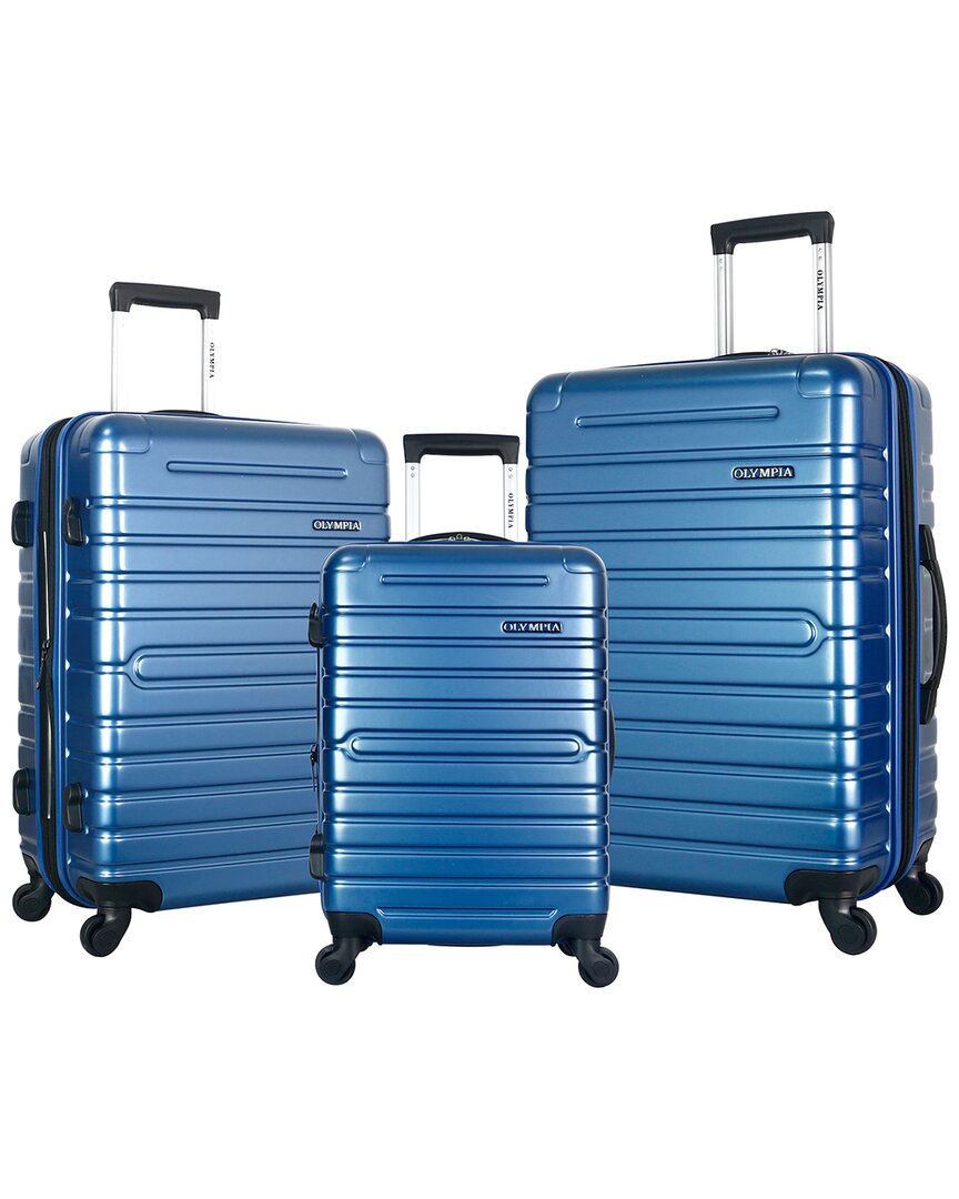 Olympia Usa Aviator 3pc Hardside Expandable Luggage Set In Blue