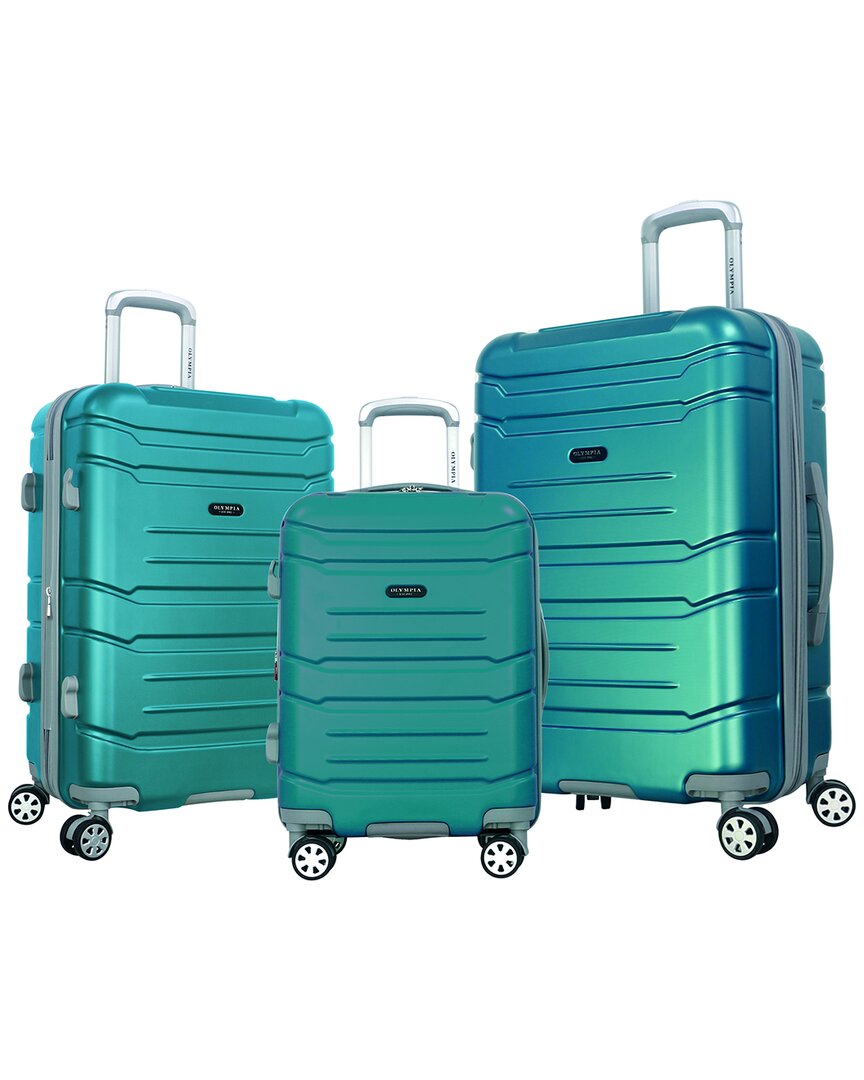 Olympia Usa Monaco 3pc Expandable Luggage Set In Blue