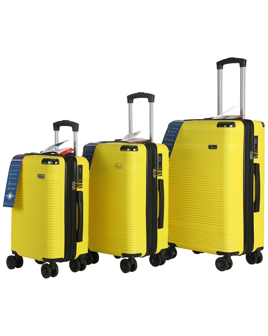 Bronco Polo Fenix 3pc Lightweight Hardside Expandable Luggage Set In Yellow