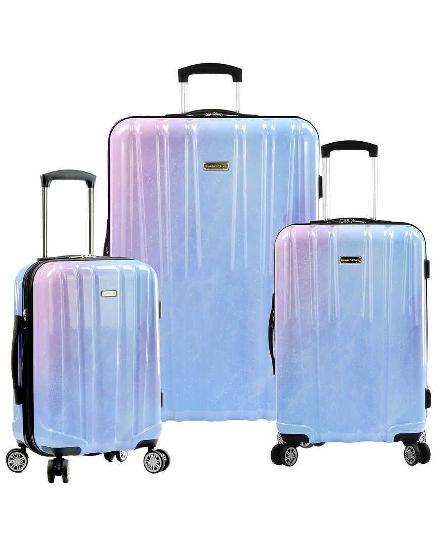 Shop Traveler's Choice Ruma 3pc Hardside Spinner Luggage Set In Purple