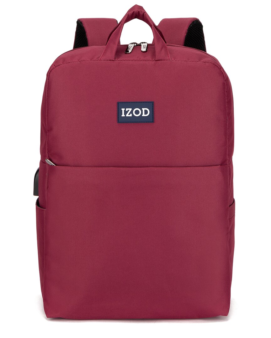 Izod Quilted Elegance Youth Backpack Computer Bag In Red