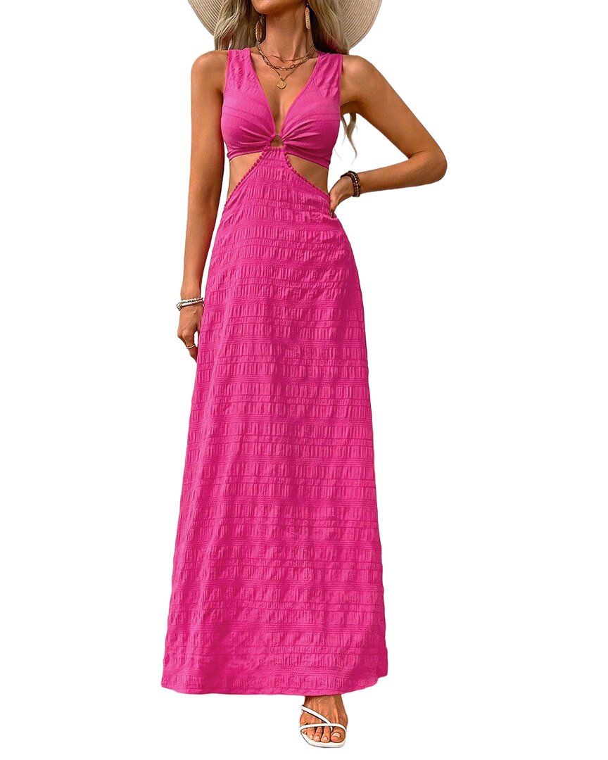 Gvibi Maxi Dress In Rose Red