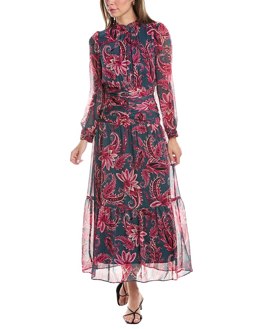 Maggy London High-neck Maxi Dress In Blue