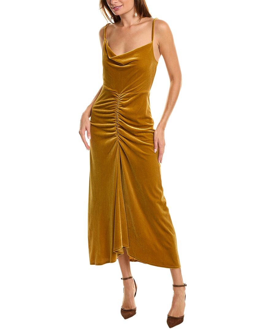 Taylor Velvet Midi Dress In Brown