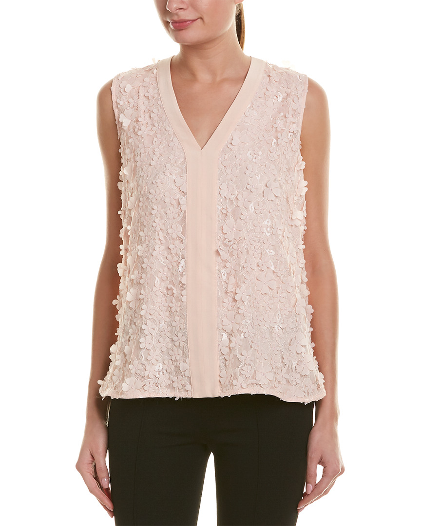 Image of Badgley Mischka Silk-Paneled Top