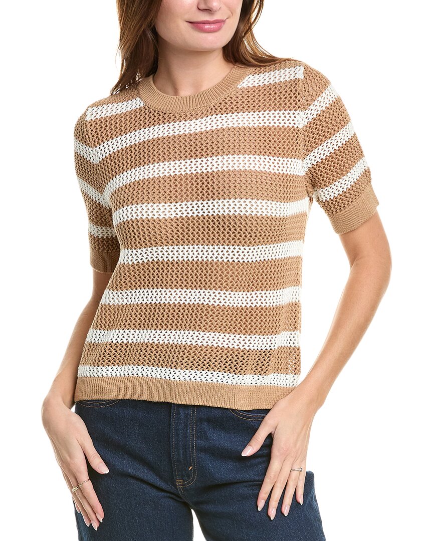 Laundry By Shelli Segal Crochet Sweater In Brown