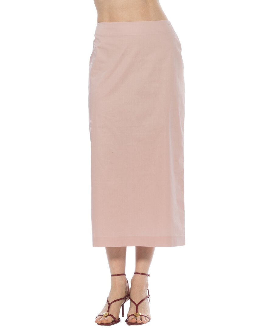 Alexia Admor Ginni Stretch Cotton Midi Skirt In Pink
