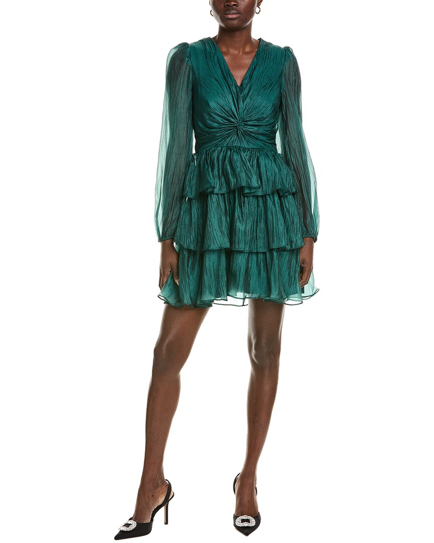 Rachel Parcell Tiered Long Sleeve Dress In Green