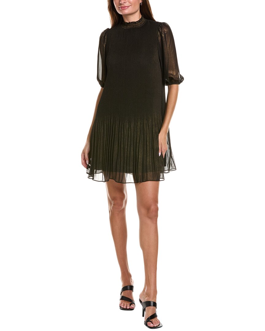 Shop Nanette Lepore Nanette  Accordion Pleated Mini Dress In Black