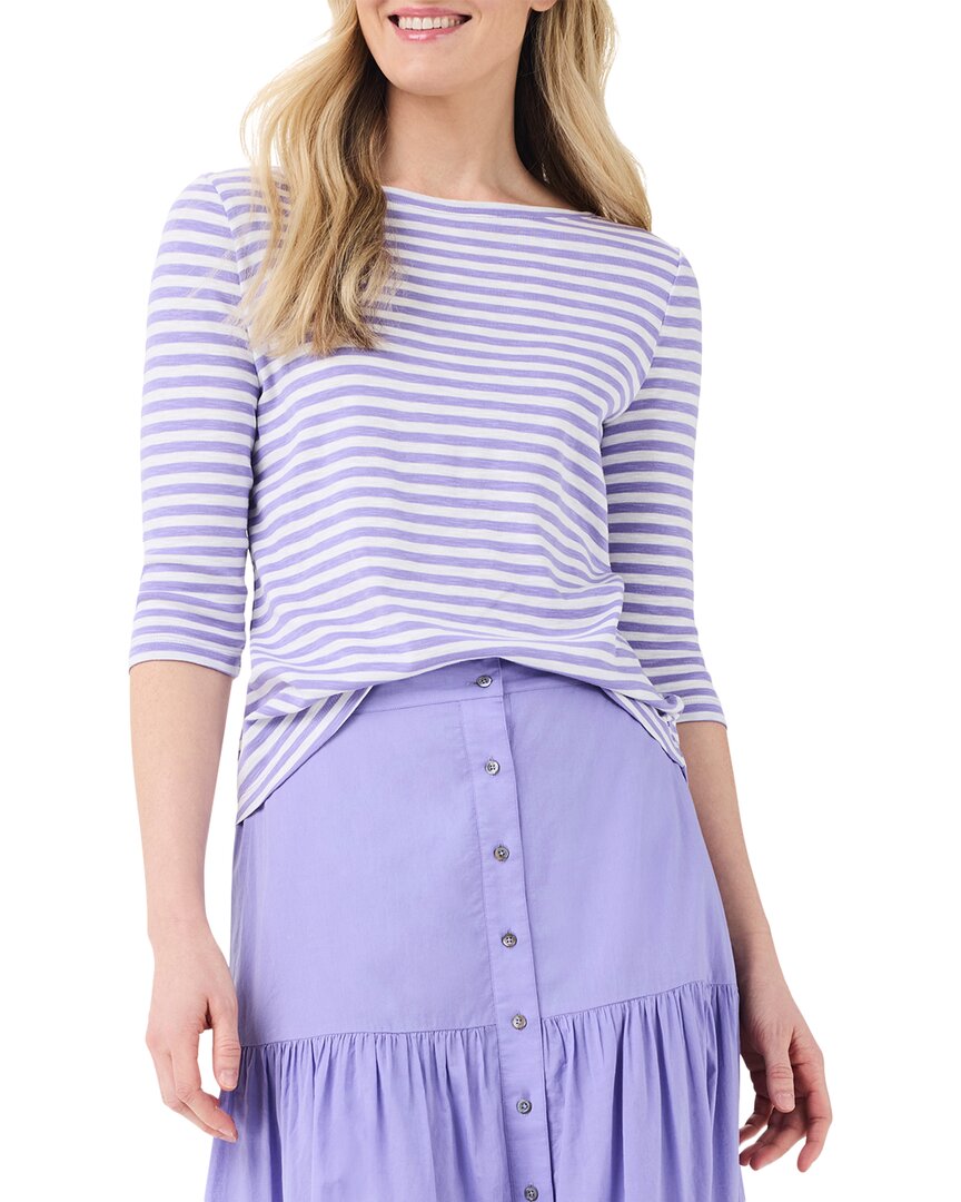 Nic + Zoe Nic+zoe Petite 3/4 Sleeve Stripe Boat T-shirt