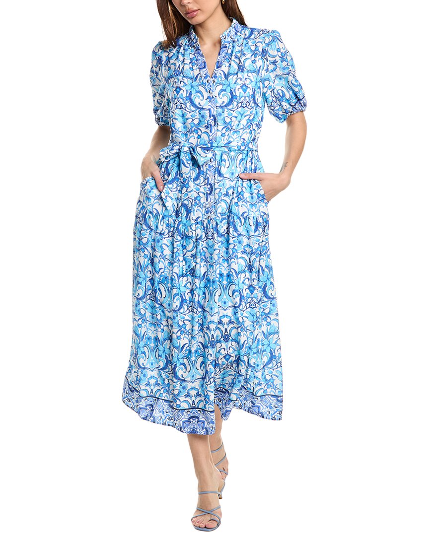 Julia Jordan Printed Puff Sleeve Tiered Maxi Dress In Black