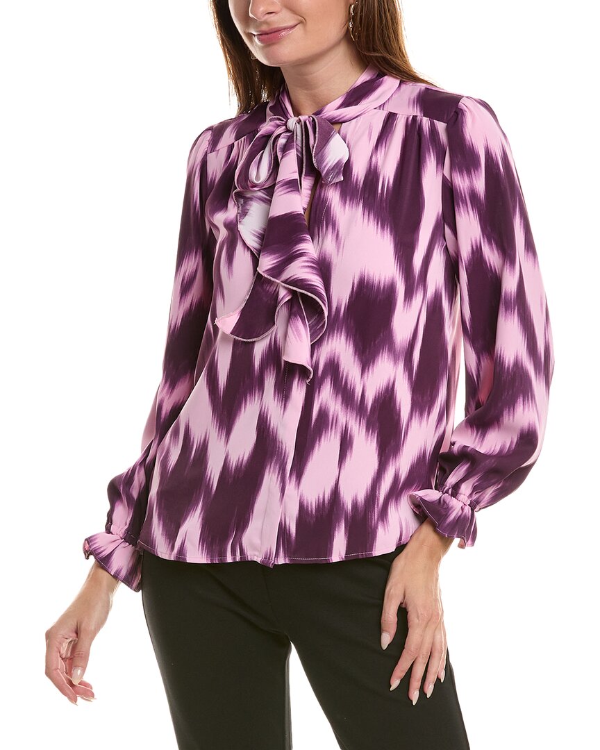 Shop Nanette Lepore Nanette  Scarf Blouse In Purple