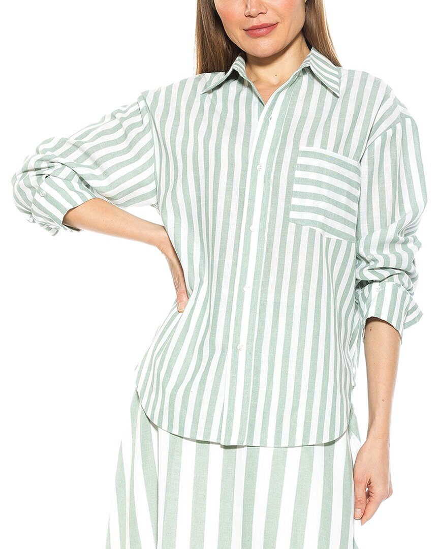 Alexia Admor Tammi Oversize Stripe Boyfriend Button-up Shirt