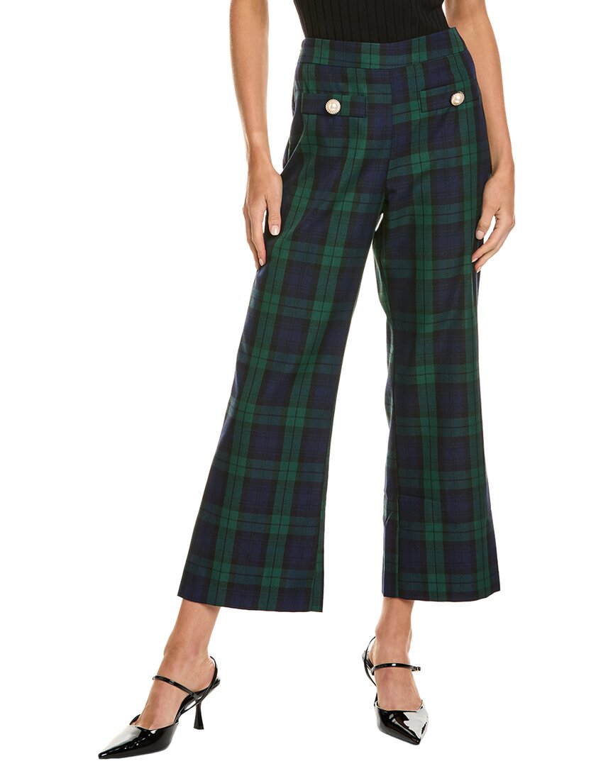 Alexia Admor Jayden Wide Leg Plaid Pant In Green