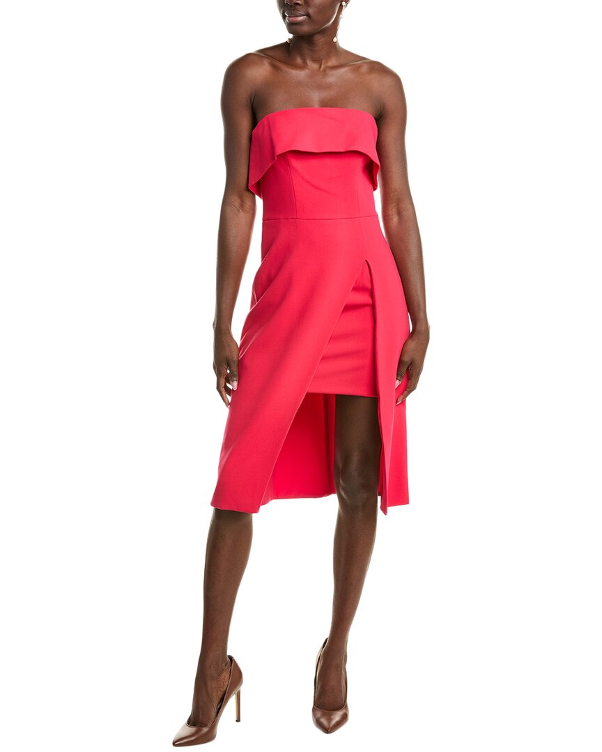 Black Halo Louie Strapless Front-slit Midi Dress In Pink
