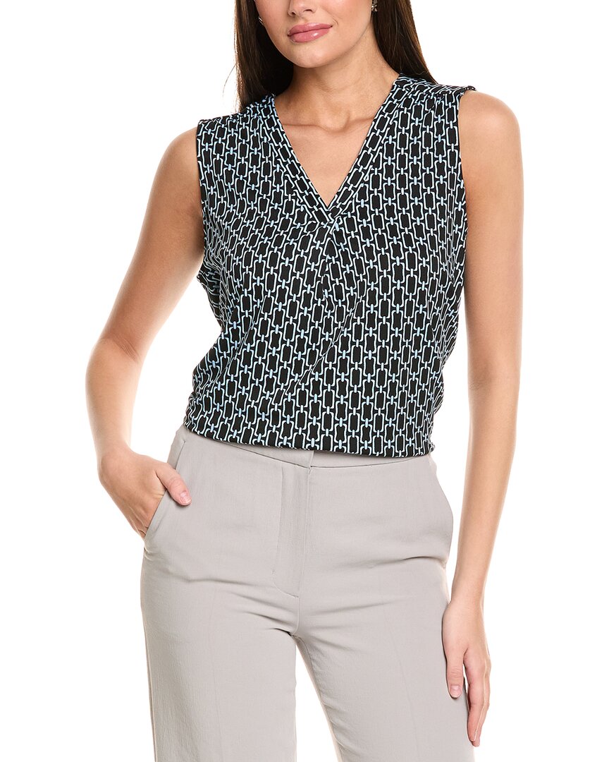Jones New York Pleat Front Shell In Gray